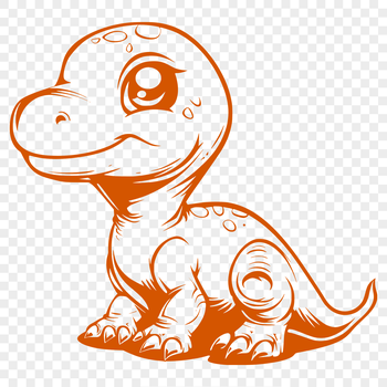 A cartoon-style illustration of a baby dinosaur, designed as vector art.