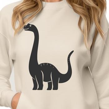 A prehistoric Brachiosaurus dinosaur depicted in full body, suitable for vector art design and cutting machine stencils.