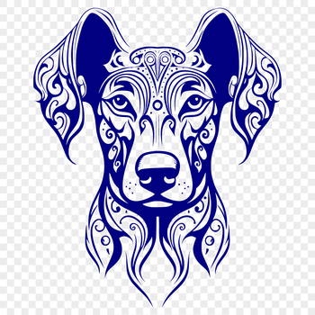 A detailed vector illustration of a Doberman Pinscher's head, suitable for various design applications.