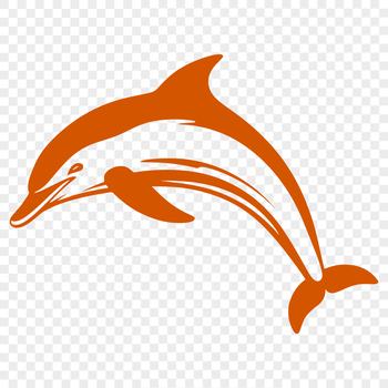 A vector illustration of a dolphin in full body view, suitable for graphic design and digital art.