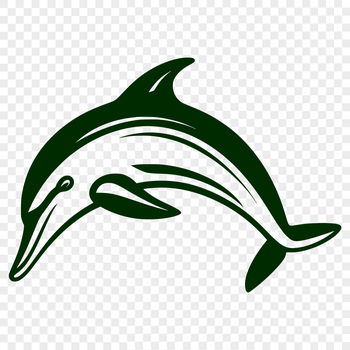 A digital illustration of a dolphin in full body form, suitable for various graphic design projects.