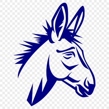 A detailed illustration of a donkey's head, suitable for vector graphics and cutting machine designs.