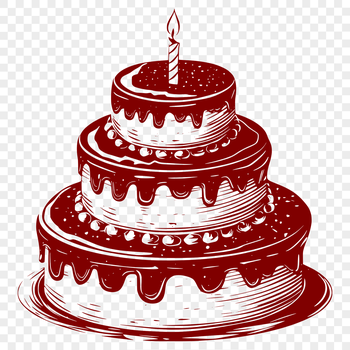 A colorful birthday cake design made from vector shapes.