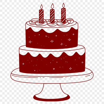 Illustrated vector birthday cake design suitable for cutting machines and laser cutters.