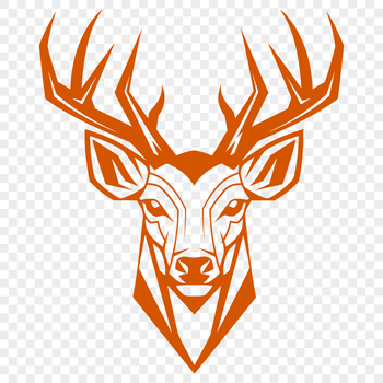 An illustration of a deer's head with antlers, suitable for use as vector clip art in various digital design formats.