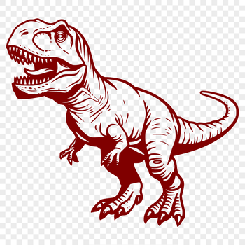 A vector graphic representation of a prehistoric dinosaur, specifically a T Rex, designed for various applications.