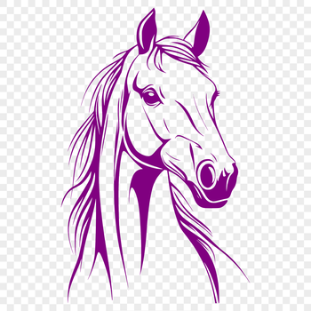 A digital illustration of a horse in outline form, suitable for cutting machine designs.