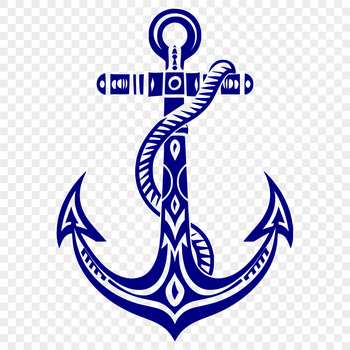 Nautical anchor symbol in vector design format, suitable for various digital and print applications.