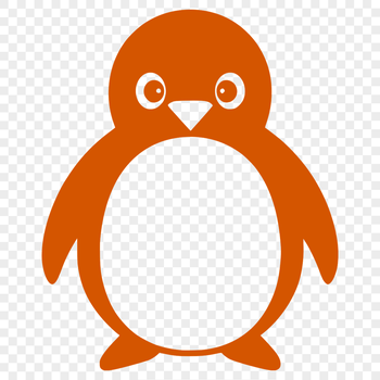 Simple line drawing of a penguin in full body pose, suitable for vector design and illustration.