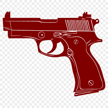 A detailed illustration of a pistol, ideal for vector art projects.