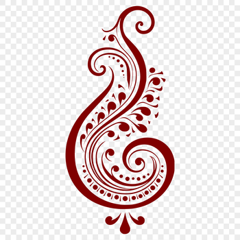 A stylized SVG pattern of an ornate paisley shape, ideal for vector art designs.