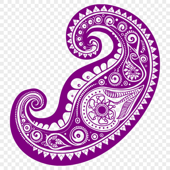 A traditional ornate paisley shape, suitable for digital and physical crafting.
