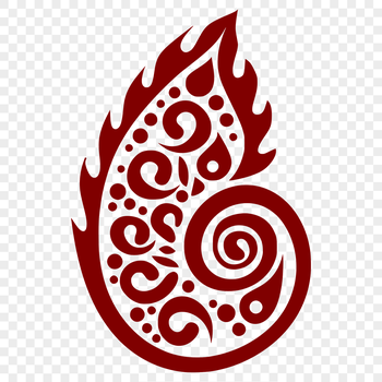 A stylized ornate paisley pattern with intricate details, suitable for various design applications.