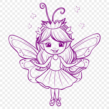 A whimsical illustration of a mythical fairy in full-body pose, suitable for crafting and design projects.