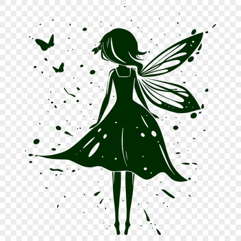 A digital illustration of a mythical fairy creature in full body attire, suitable for use in designs and crafts.