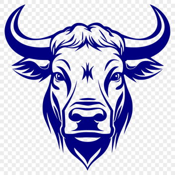 A detailed illustration of a cow's head, suitable for vector graphics and cutting machine designs.