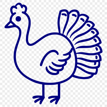 A simple line drawing of a farm animal commonly associated with the Christmas season.