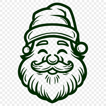 A vector illustration of Father Christmas in festive attire.
