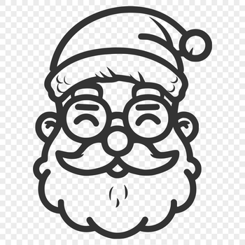 A digital illustration of Father Christmas wearing glasses, suitable for vector design.