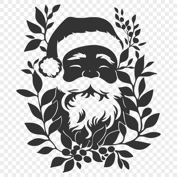 Illustration of Father Christmas holding a bundle of festive flowers.