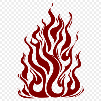 A stylized flame shape made from vector lines and curves, suitable for graphic design and cutting machine applications.