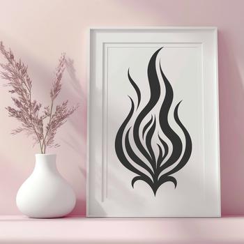 A stylized illustration of dancing flames in a vector format.