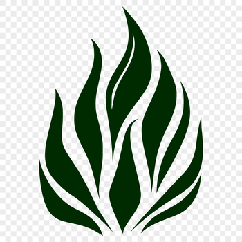 A stylized illustration of flames with bold lines and geometric shapes.