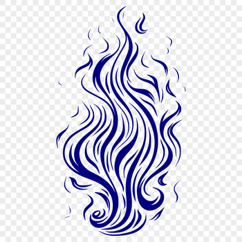 Vector illustration of a flame shape in various directions with intense heat.