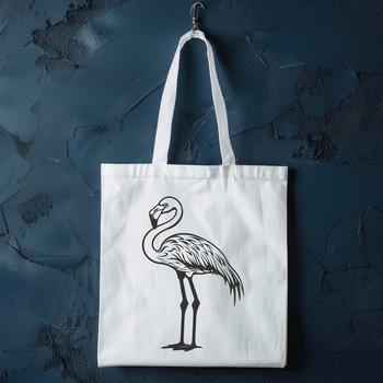 A full-body illustration of a flamingo bird in a naturalistic pose, suitable for commercial or personal use.