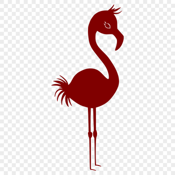 A digital illustration of a flamingo in full body pose, suitable for design projects.