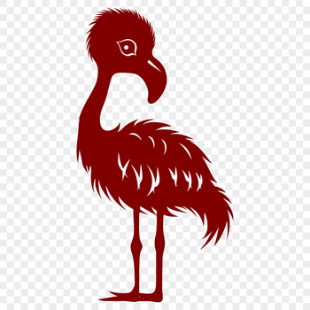 A full body illustration of a flamingo bird in a standing position.