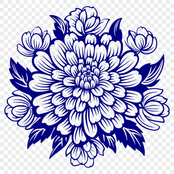 An SVG vector design of a single stem Chrysanthemum plant, suitable for use in graphic designs or digital artwork.