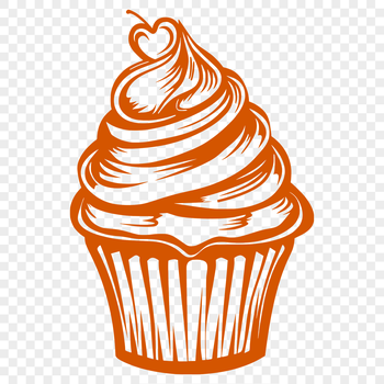 A sweet baked good with frosting and decorations, created as a digital vector graphic.