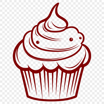 A colorful illustration of a cupcake with decorative frosting and sprinkles.