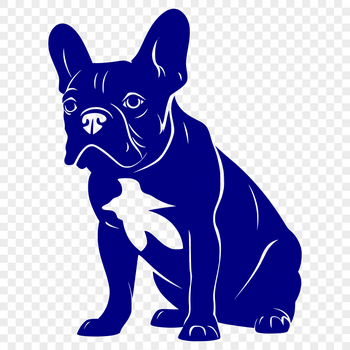 An SVG graphic depicting a French Bulldog in a seated position, suitable for use in digital designs and cutting machines.