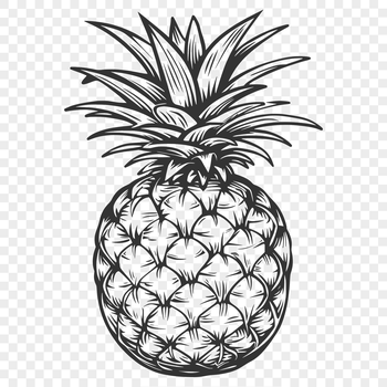 A stylized illustration of a pineapple, ideal for use in graphic design and digital art.