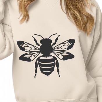 An SVG vector image of a bee in full body view, ideal for use in graphic design, digital art, or laser cutting applications.