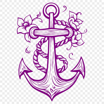 A nautical anchor design suitable for vector art and cutting machines.