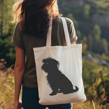 A detailed illustration of a Shih Tzu sitting on its haunches, suitable for use in vector design and commercial applications.