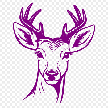 A detailed illustration of a deer's head, suitable for vector art and cutting machine designs.