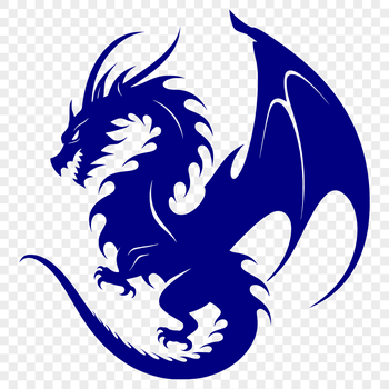 A detailed illustration of a full-body dragon, suitable for vector art design.