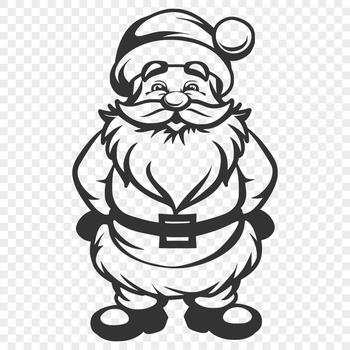 A standing figure of Father Christmas in festive attire, suitable for vector design projects.