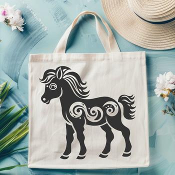 A full-body horse illustration created in vector format.
