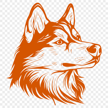 A detailed illustration of a Husky dog's head, suitable for vector graphics and cutting machine designs.