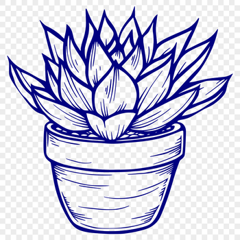 Illustrated succulent plant with fleshy stems and leaves, suitable for gardening and crafting projects.