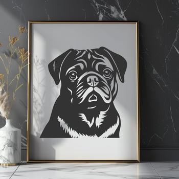 Creative Pug In PNG Format