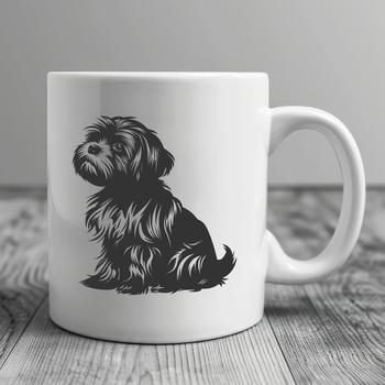 Vector art of a Shih Tzu in a seated position.