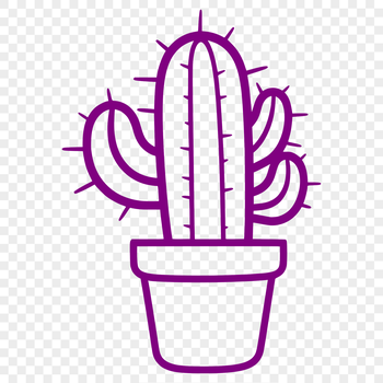 A simple line drawing of a cactus plant, suitable for vector design.