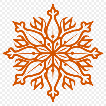 A delicate, ornate snowflake design with intricate details suitable for winter-themed projects.