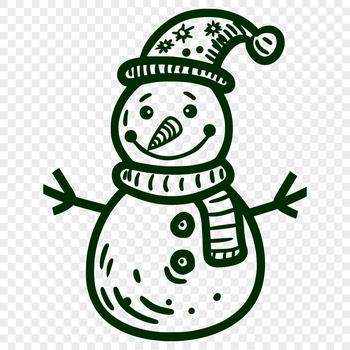 A winter snowman figurine made from stacked blocks of snow, suitable for various designs and crafts.